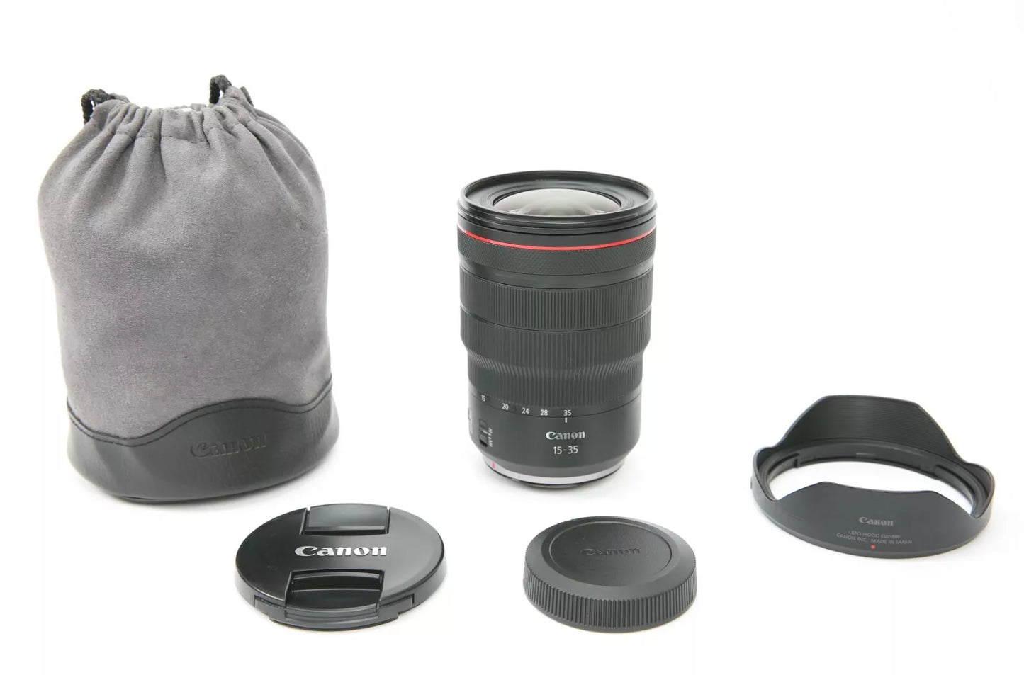 Canon RF 15-35mm f/2.8 L IS USM Lens with Both Caps, Hood & Pouch